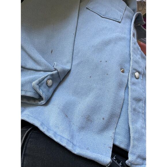 Vintage Unisex Kids Size 6 Embroidered Choo Choo Train Pearl Snap Shacket Shirt - Picture 4 of 4